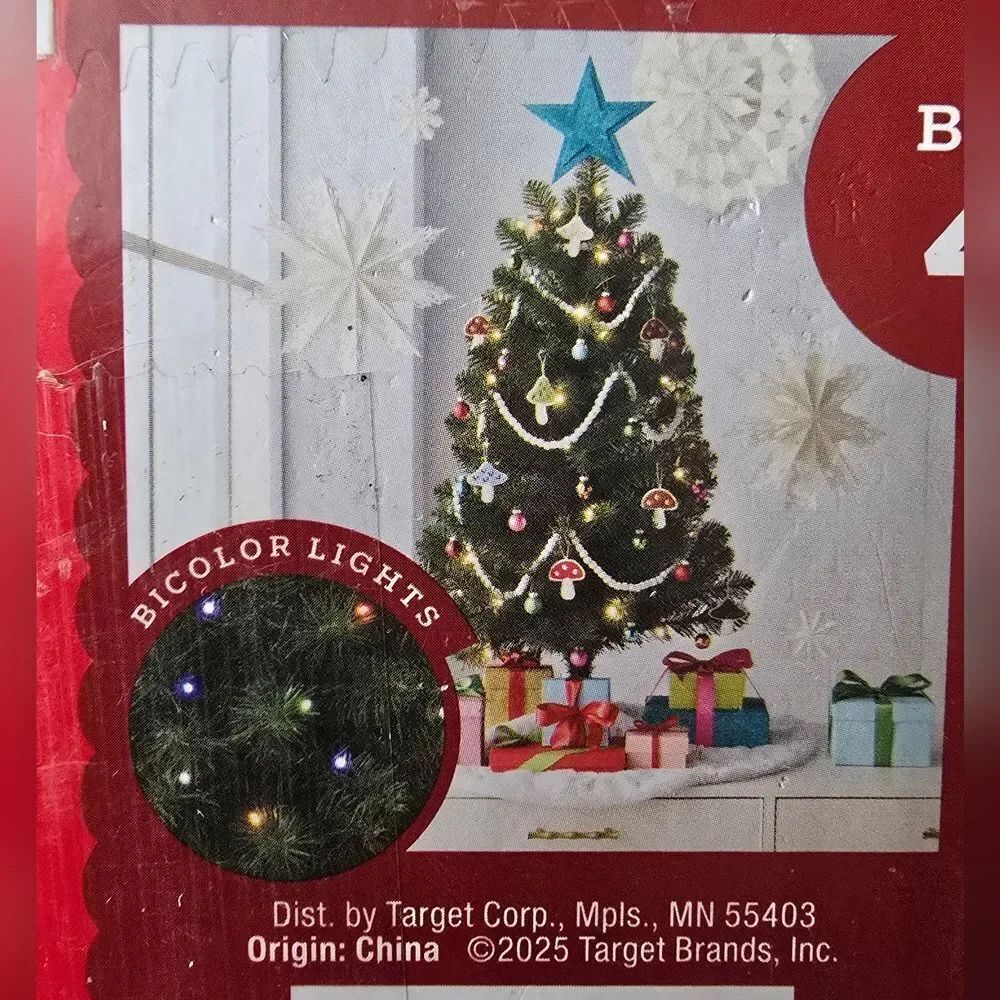 3 ft Pre-Lit LED Alberta Spruce Christmas Tree w Color Changing Wondershop NIB